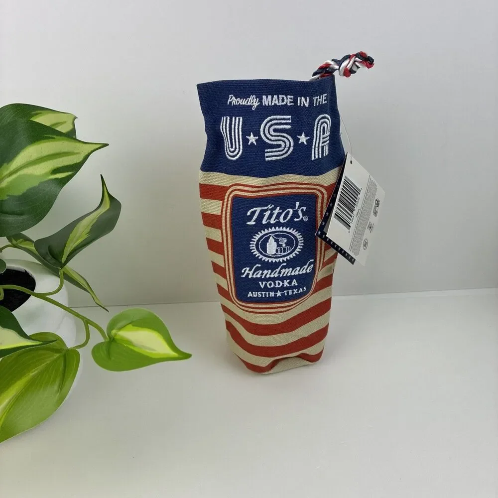 Gift Bag Tito's Bottle Bag 750ml Drawstring America Red White & Blue Texas